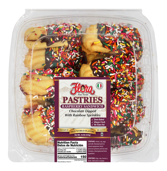 Raspberry Filled Italian Style Sandwich Cookies - Chocolate Dipped image 0