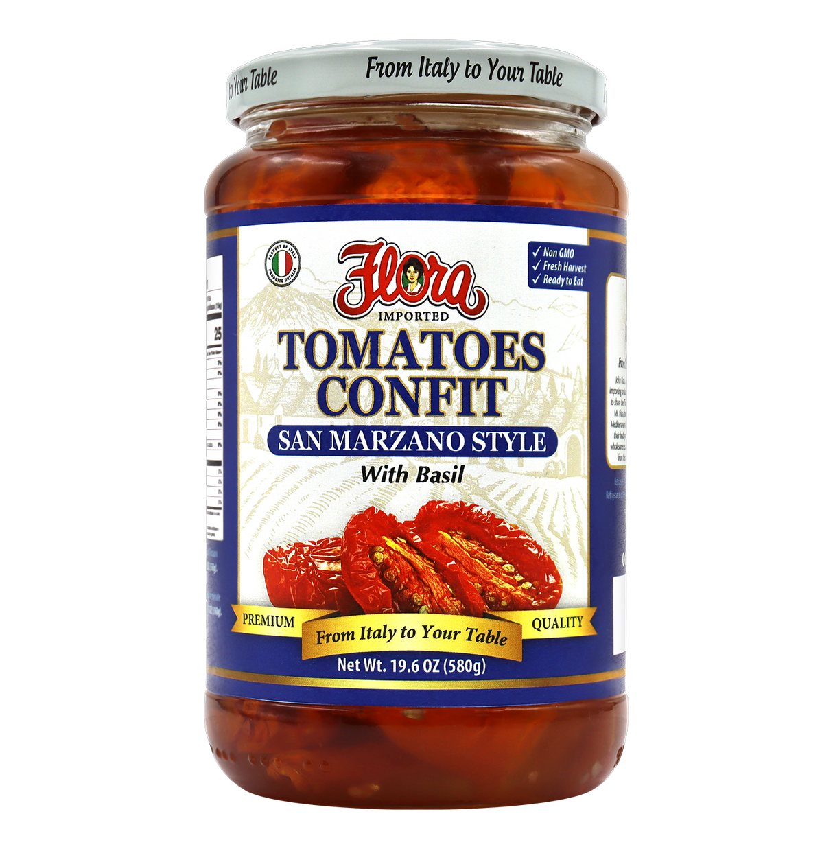 Tomatoes Confit - San Marzano Style with Basil - 19 oz