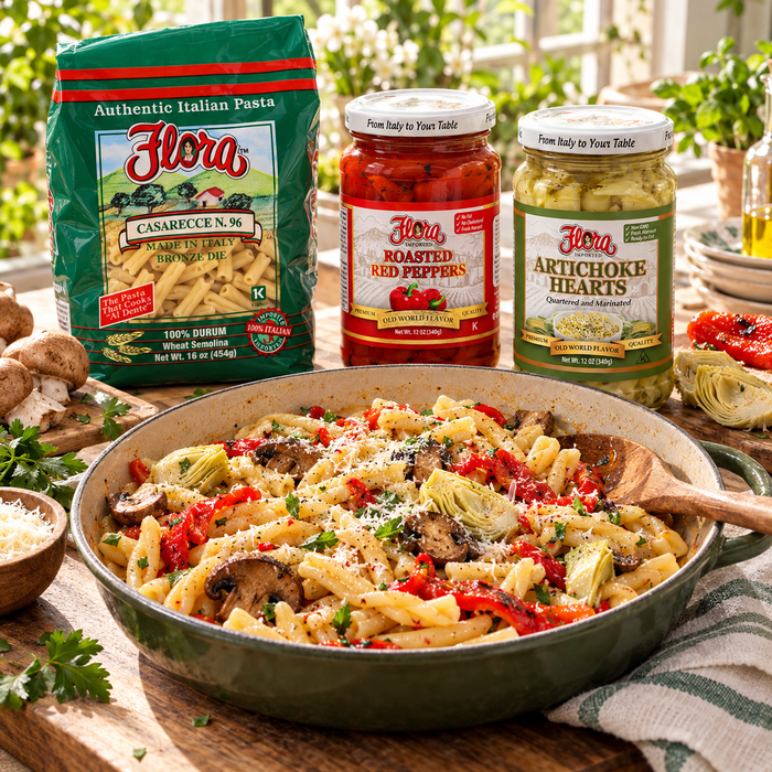 Rustic Pasta, Garden Color — Garden Primavera Casarecce Pantry Selection