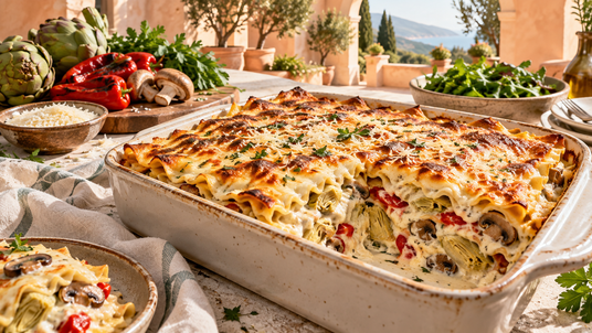 Garden White Lasagna Weekend Pantry — finished recipe serving suggestion