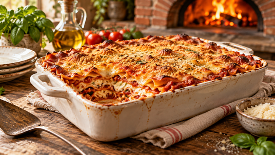 Lasagna al Forno Family Bake Box — finished recipe serving suggestion
