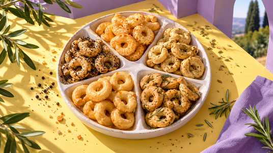 Love Knots Five-Flavor Taralli Flight — serving suggestion