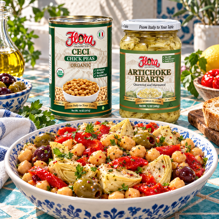 Mediterranean Chickpea Antipasto Bowl Set — Chickpeas Meet Antipasto