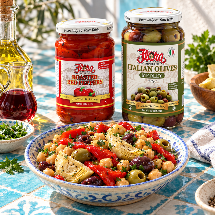 Mediterranean Chickpea Antipasto Bowl Set — Dress It Simply