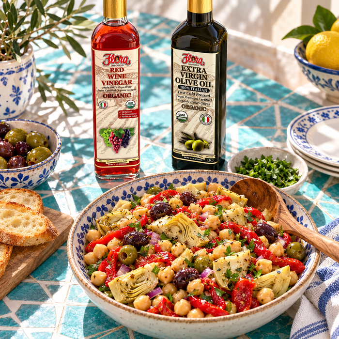 Mediterranean Chickpea Antipasto Bowl Set — Toss and Share