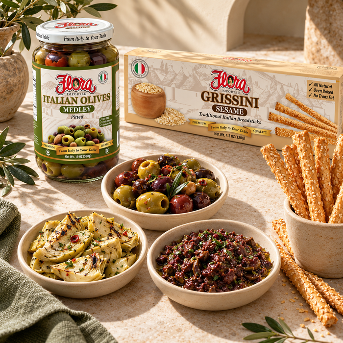 Olive & Artichoke Dip-and-Crunch Kit — serving detail three