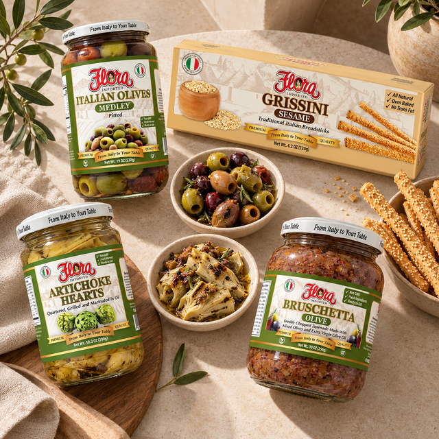 Olive & Artichoke Dip-and-Crunch Kit — included products