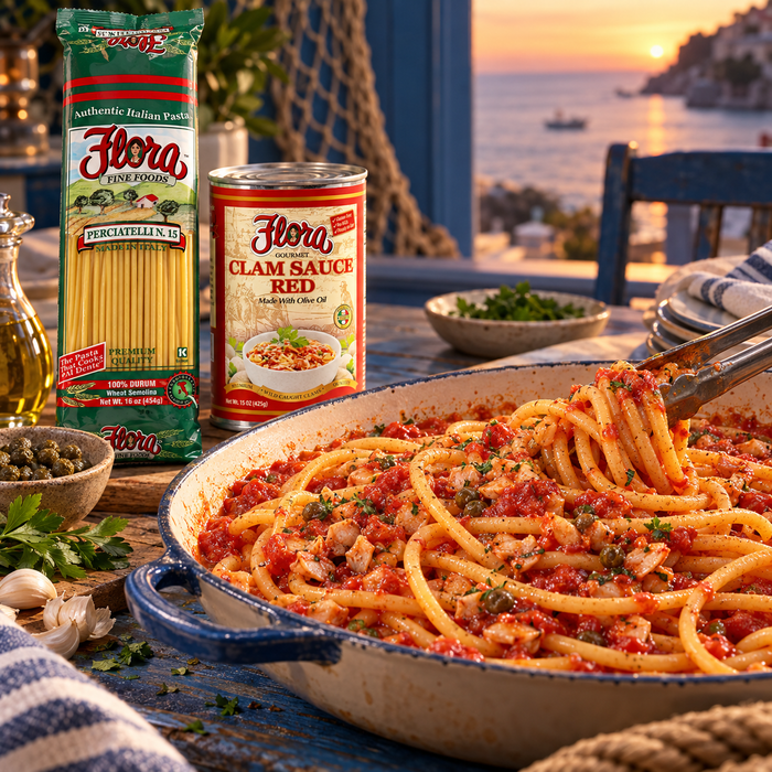A Bold Red-Sauce Supper — Red Clam Bucatini Seaside Supper Kit
