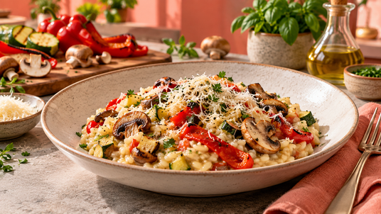 Roasted Garden Risotto Pantry Selection — finished recipe serving suggestion