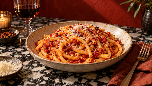 Roman Heat Bucatini Trattoria Night Pack — finished recipe serving suggestion