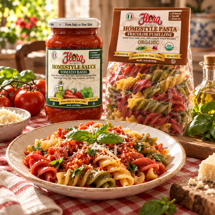 The Tomato Basil Classic — Tomato Basil Fusilloni Family Dinner Pack