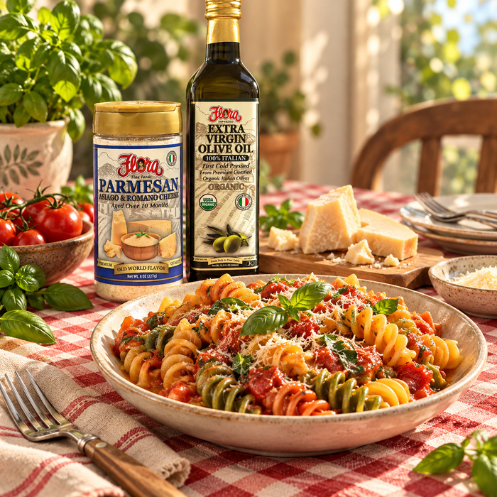 Finish with Family Favorites — Tomato Basil Fusilloni Family Dinner Pack