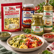 Tricolor Tortellini Two-Sauce Table — included Flora products and serving suggestion