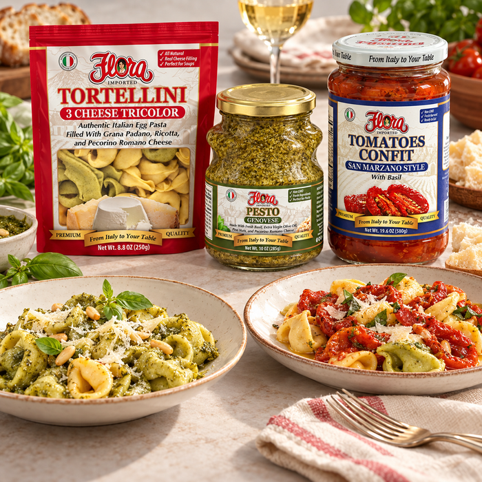 Tricolor Tortellini Two-Sauce Table — Your Own Italian Table