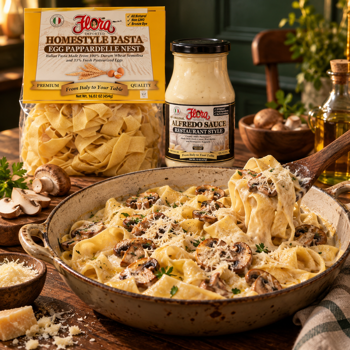 Silky Ribbons, Creamy Comfort — Woodland Pappardelle Supper Set