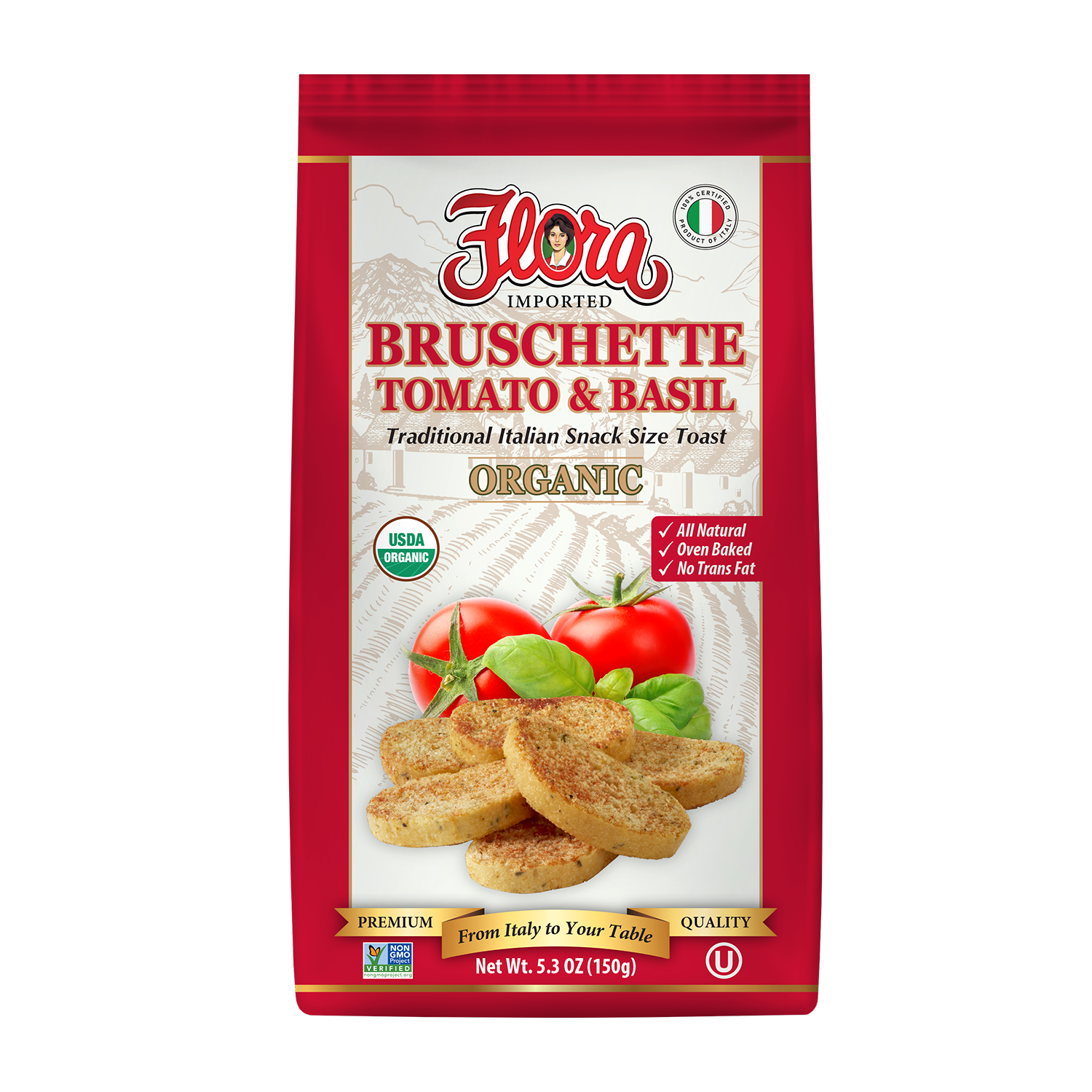 Organic Bruschette Mini Toasts (Tomato & Basil)