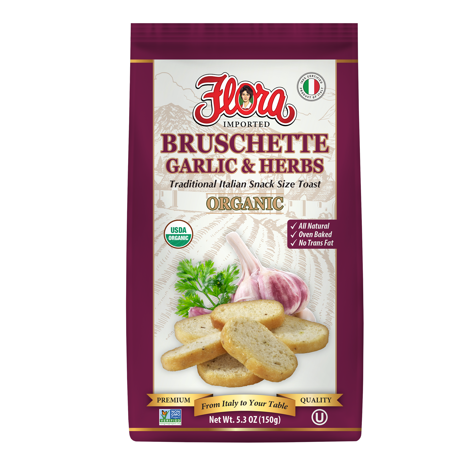 Organic Bruschette Mini Toasts (Garlic & Herb)