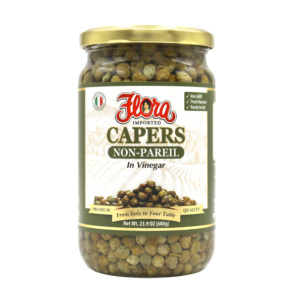 Flora Foods Capers Big Jar of 23 Oz Non Pareil in Vinegar Brine