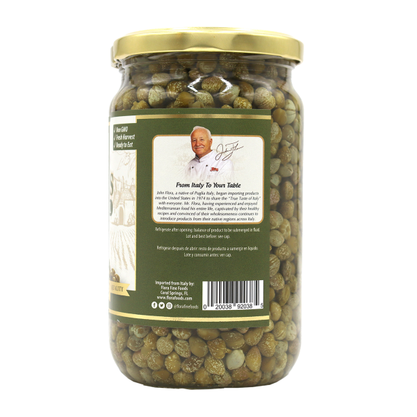 Flora Foods Capers Big Jar of 23 Oz Non Pareil in Vinegar Brine