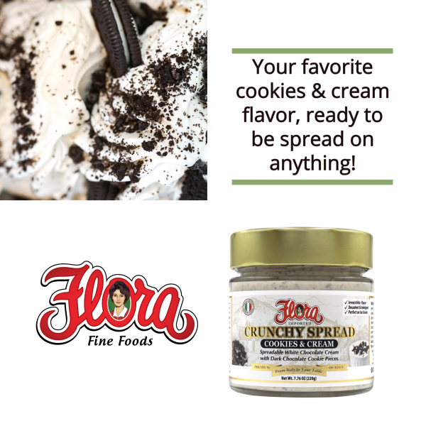 Flora Foods Crunchy Spread Cookies and Cream flavor